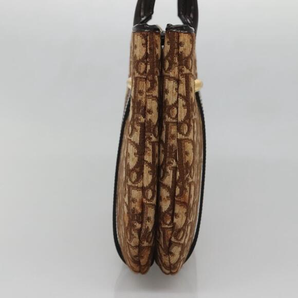 DIOR Trotter Canvas Hand Bag Brown Gold - Picture 5 of 12